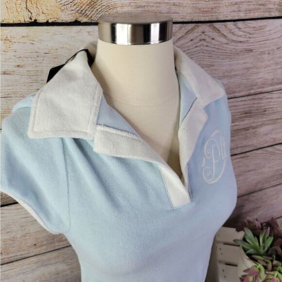 NWT PrettyLittleThing Baby Blue Towelling Contrast Collar Bodycon Dress 4 - Picture 5 of 7